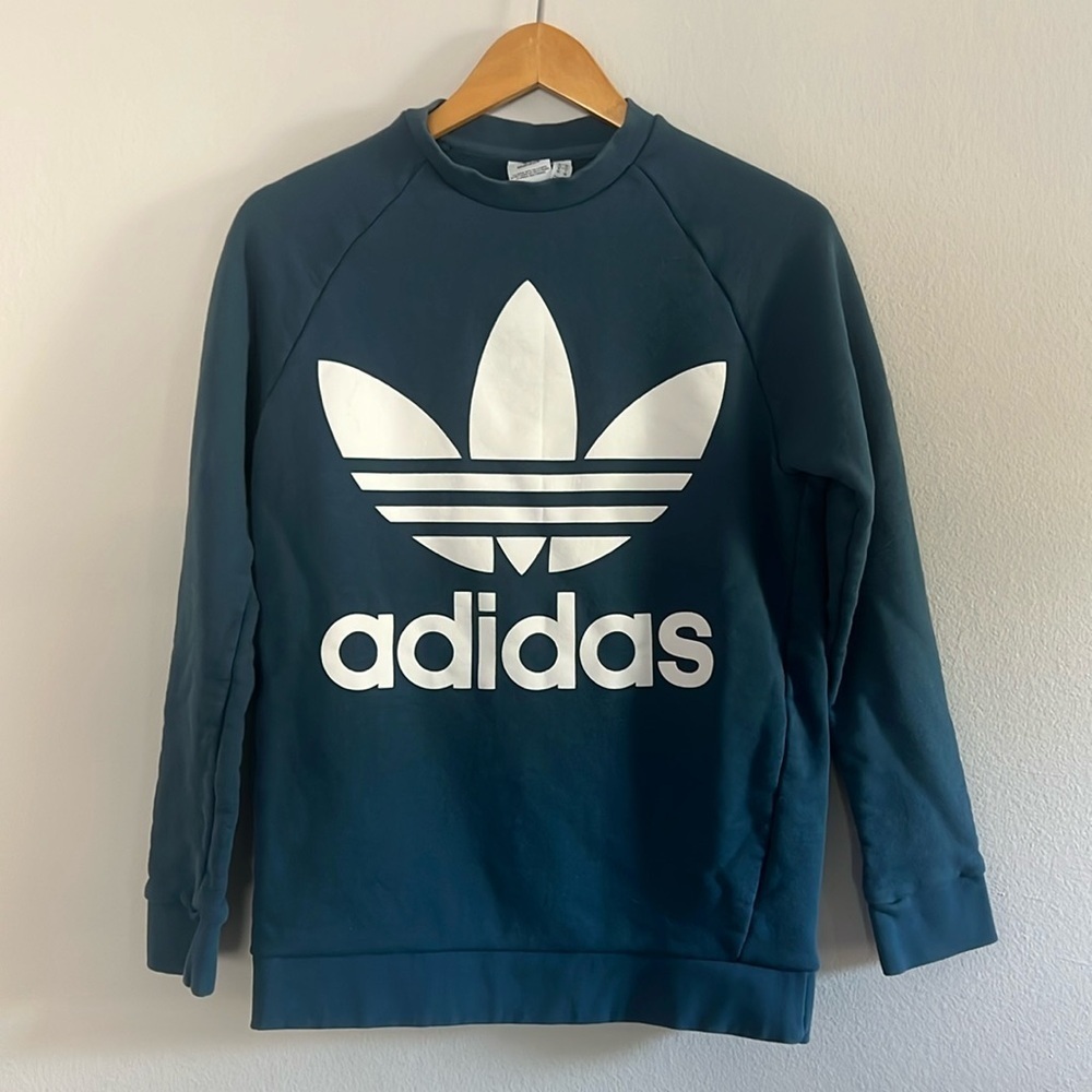Adidas Teal Women's Trefoil Crew Sweatshirt